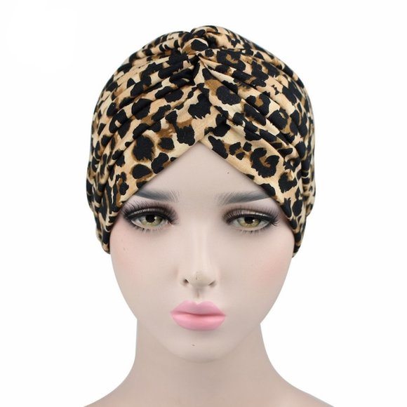 Leopard Cheetah PRE-TIED HEADWRAP - Pre-Tied Turban, Pre Tied Head Scarf, Head - Picture 1 of 7